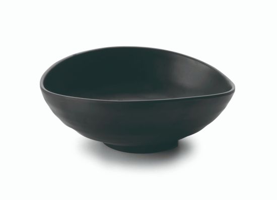 Fuente oval melamina black 17x13x5 cm