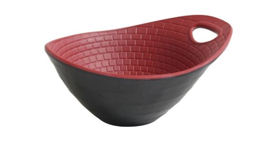 Bowl "perpignan" 21,5x17,5x10cm negro-rojo