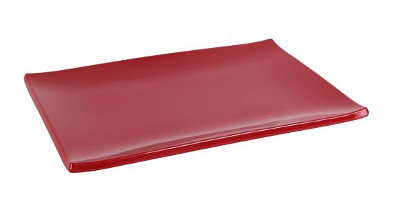 Melamina bandeja rectangular criollo roja 29x20x2