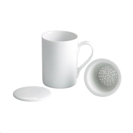 Porcelana taza infusiones c/tapa y filtro porcelana b2071 k-1